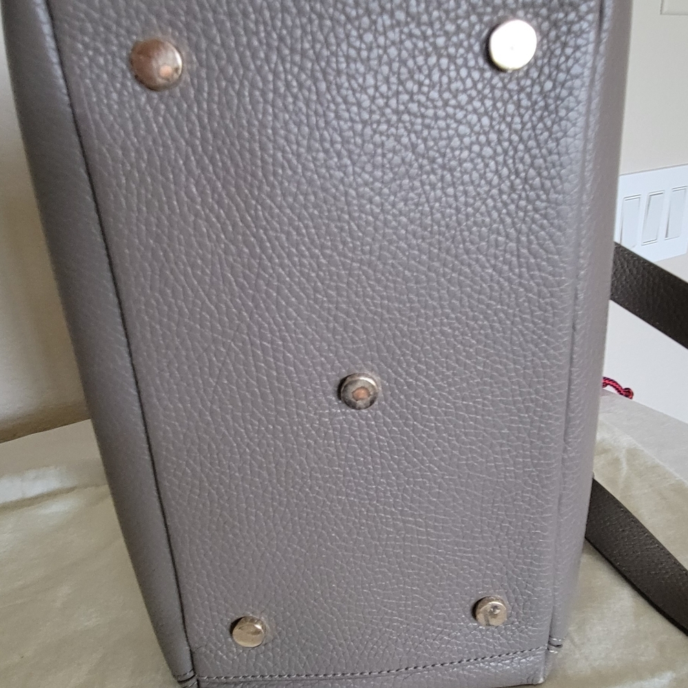 Aspinal Of London. Midi London Tote.Elegant Gray Leather Tote Bag - Picture 5 of 7